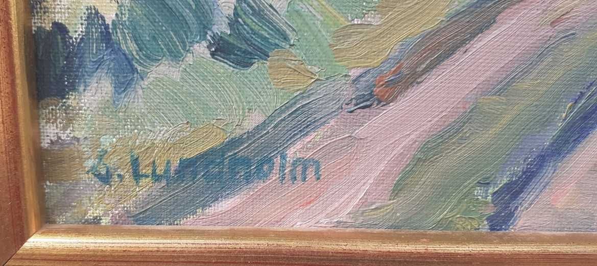 Tablou vechi - peisaj - semnat G. Lundholm