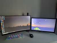 setup full PC cu 2 monitoare + periferice