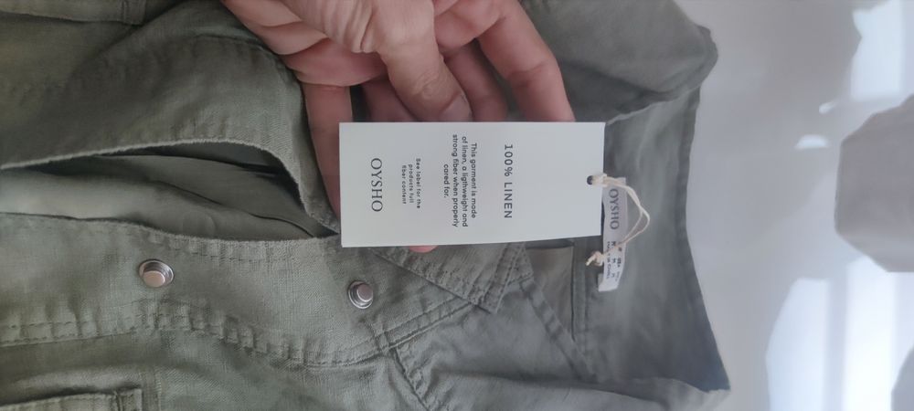 Къса връхна дреха OYSHO - 100% лен