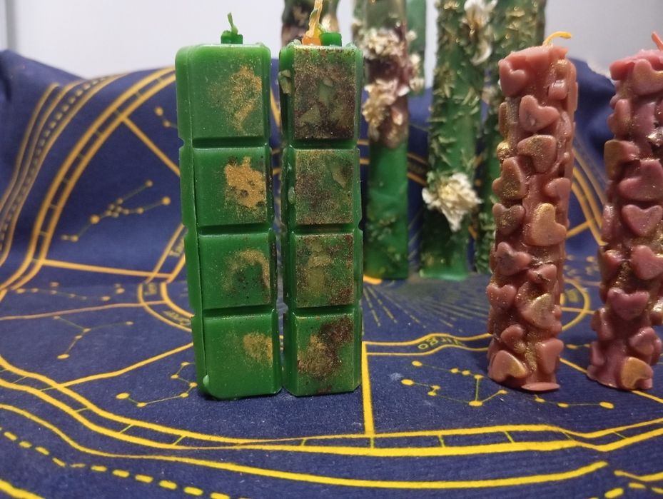 Аромо свечи, свечи с травами и рунами ручной работы, руны