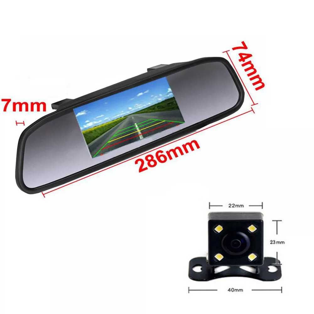 Монитор в огледало за кола автомобил с камера за заден ход виждане LED