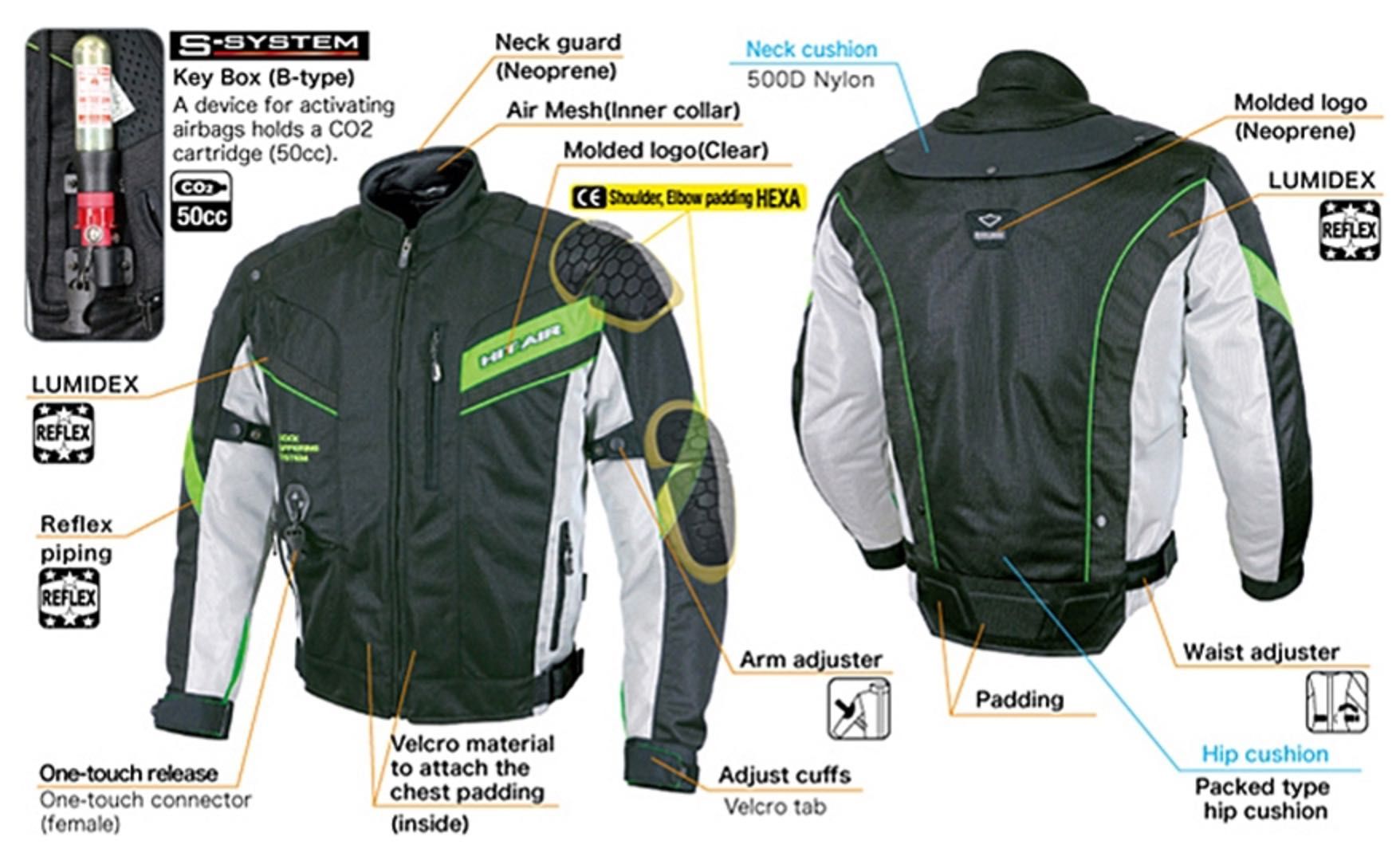 Geaca moto cu airbag MX7 Hit-Air Japan – masura M