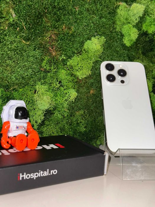 iPhone 15 Pro White Titanium Alb 256GB, 88% Baterie #7026