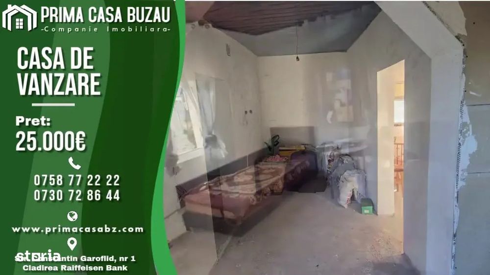 Casa si teren 3500mp in comuna Amaru/BZ ~ 4 camere ~ renovata in 2025