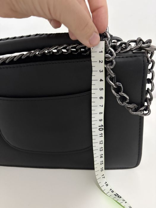 Geanta neagra piele eco si blana artificiala