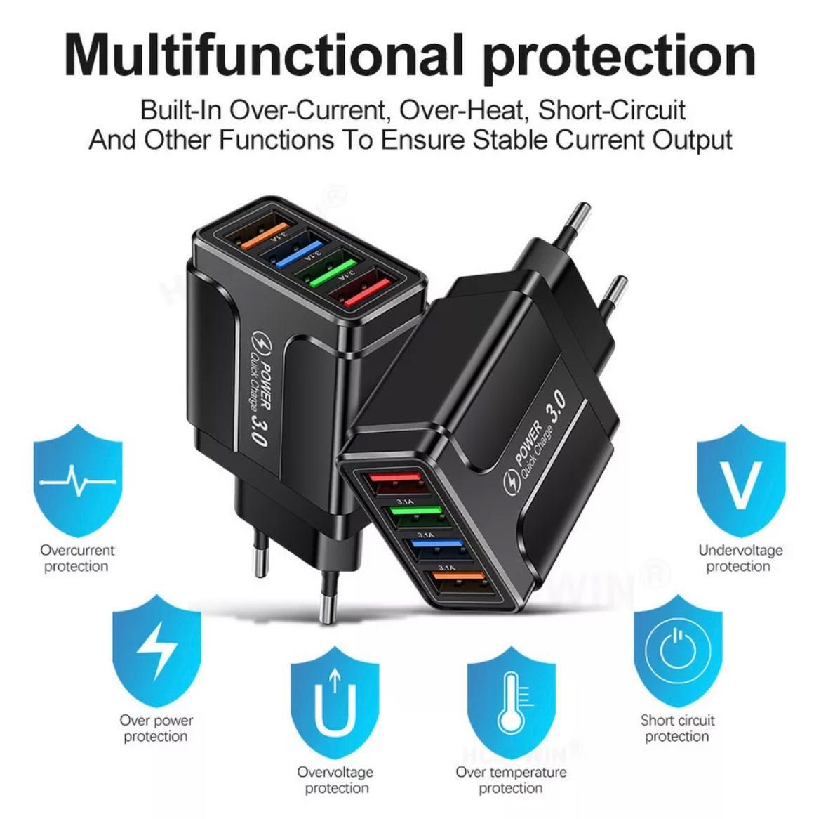 Incarcator 4 USB 3.1 Fast Charge iPhone / Samsung NOU