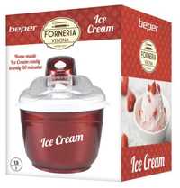Уред за сладолед Beper P102GEL001, 12W, Капацитет 1.5 л, Бял/Червен