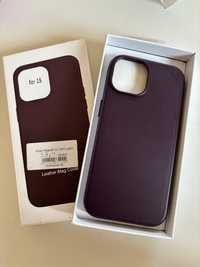Husa Magsafe iphone 15 piele dark violet