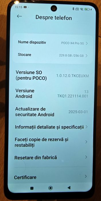 Vând telefon Xiaomi Poco X4 pro 5G pentru piese