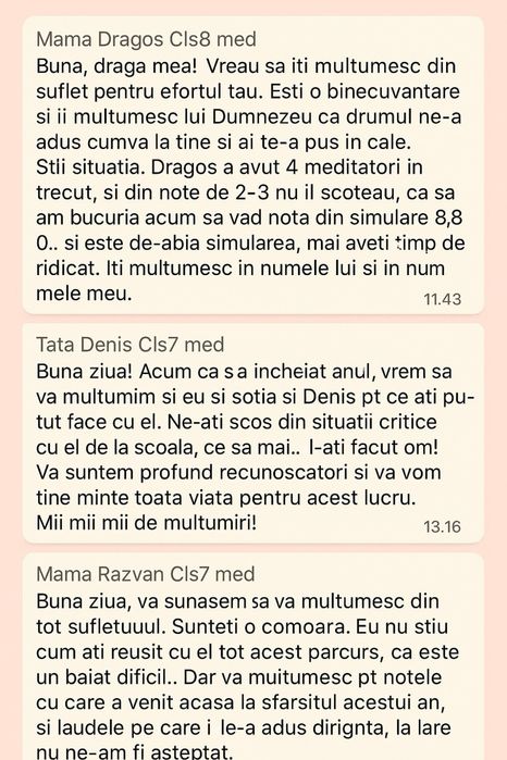 Meditatii cls 1-8: MATE / ROMANA / ENGLEZA (inclusiv pe timp de vară)