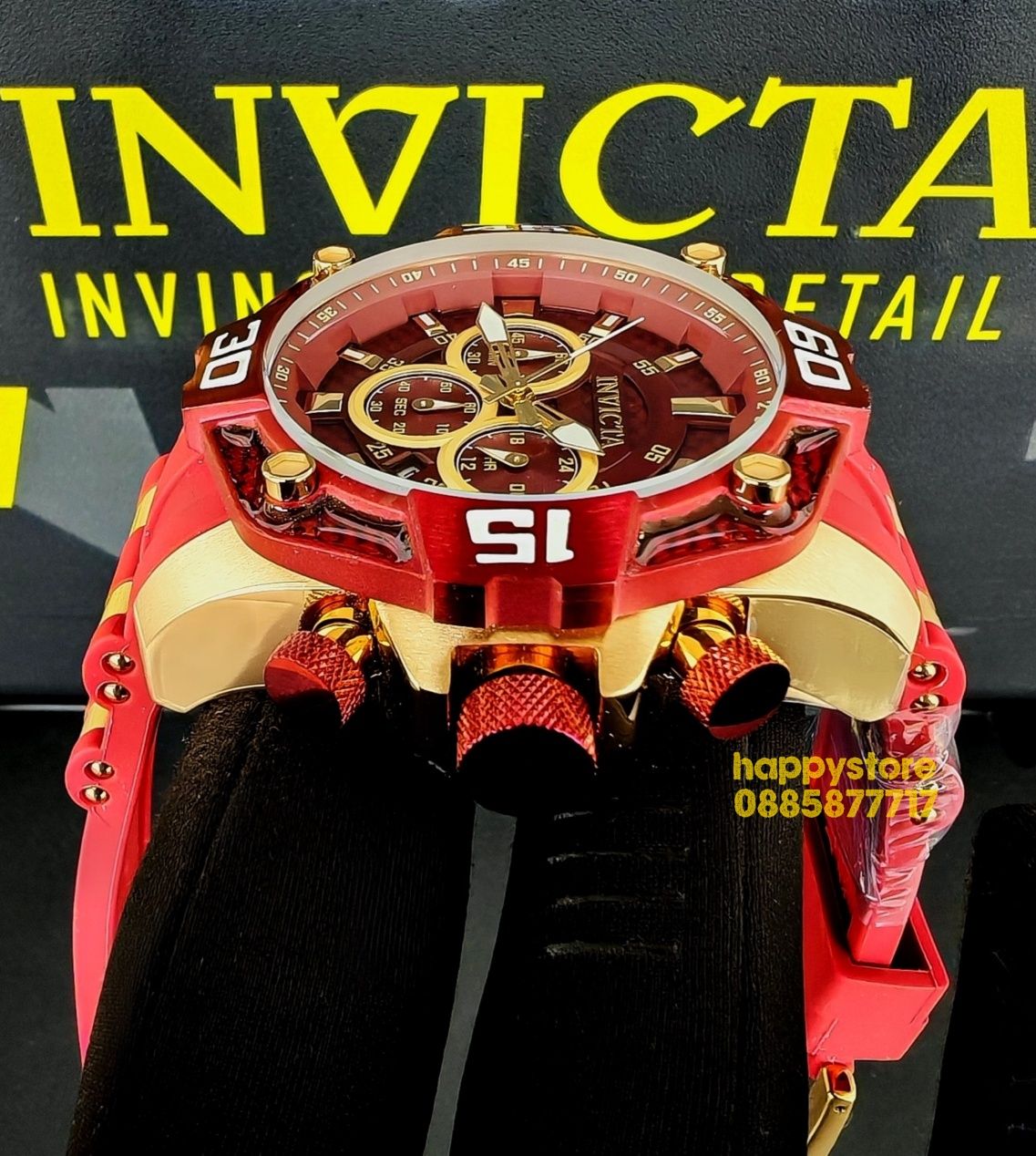 часовник INVICTA Pro Diver Rush Red 52 mm, Инвикта нов