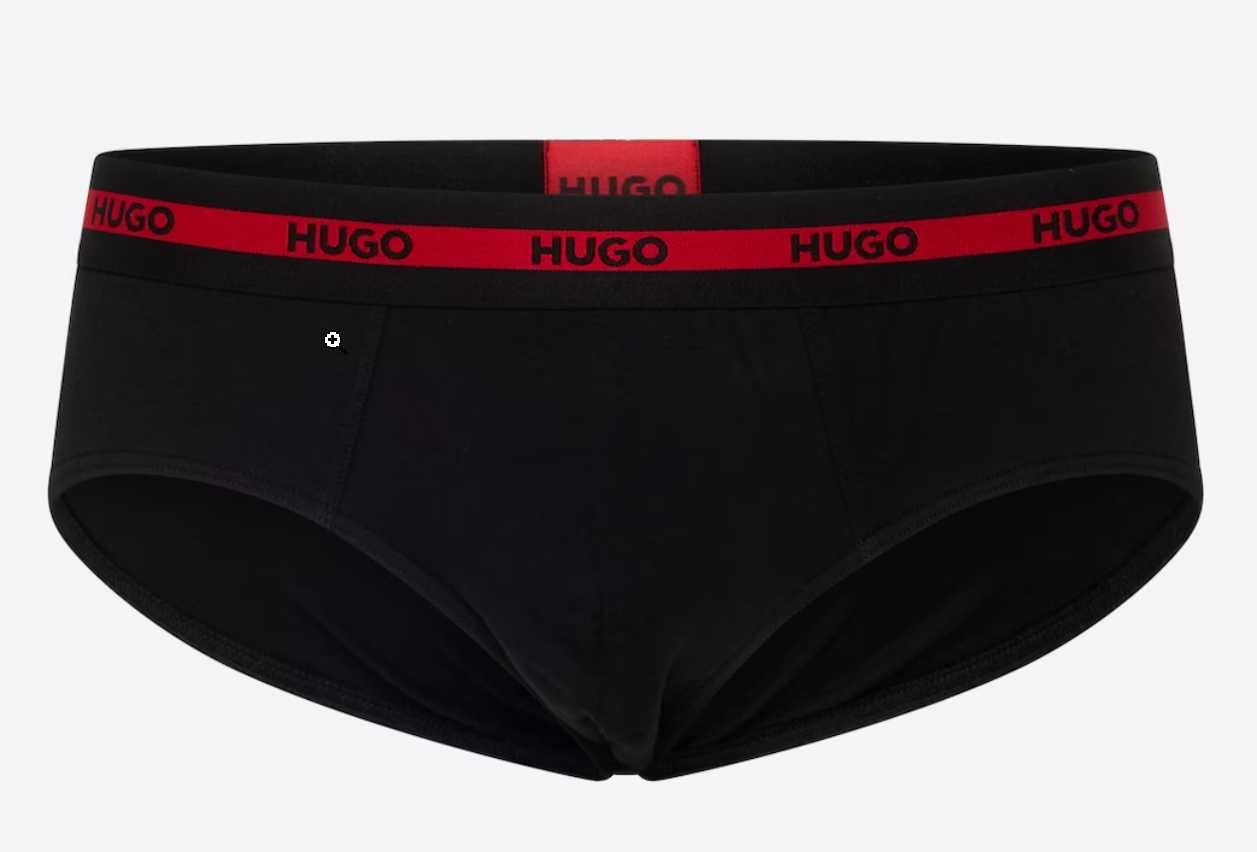 Оригинални нови мъжки слипове HUGO BOSS бял/червен/черен 3бр. размер L
