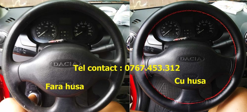 Husa volan (ofer montaj) din piele ecologica piele ac ata, protectie