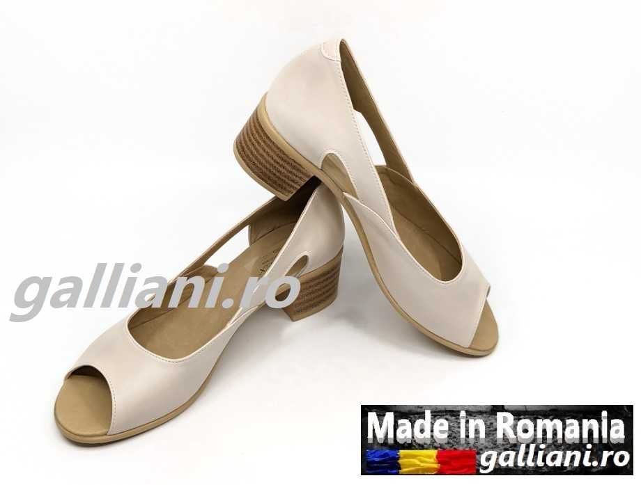 Sandale cream elegante-dama-fabricat in Romania
