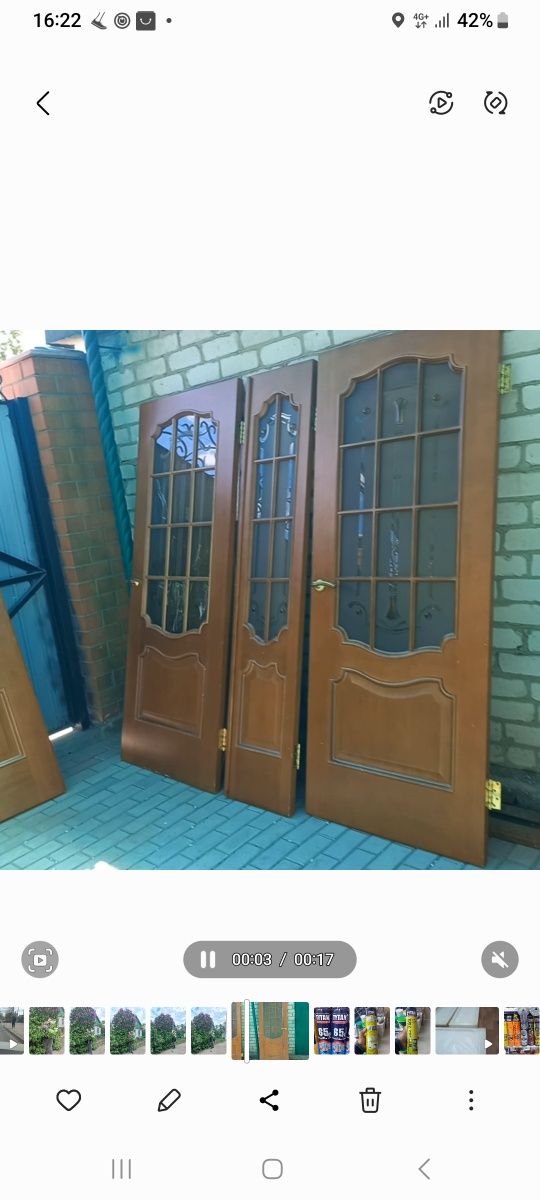 Двери деревянные межкомнатные 7 шт  за всё за 20.000 тенге отдамуки