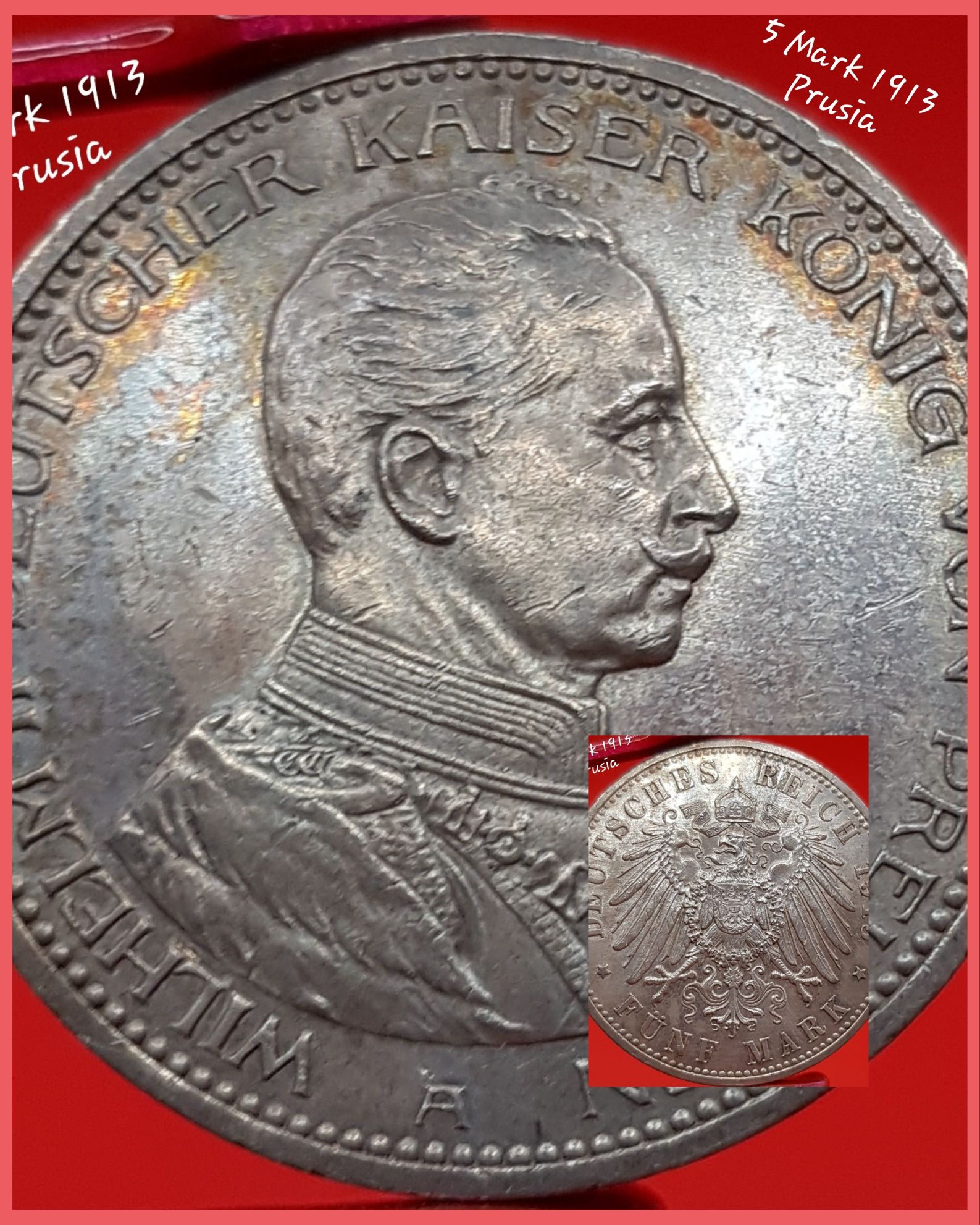 Monede vechi germane Kaiserreich Mark argint 90%
