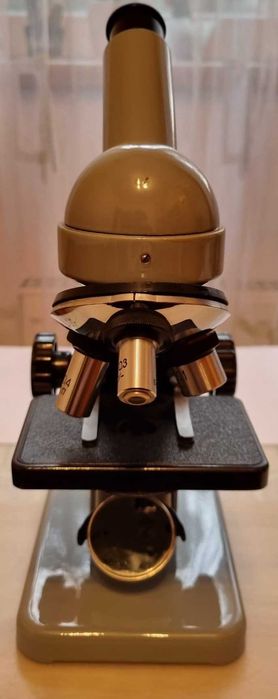 Microscop monocular, 3 obiective, set complet