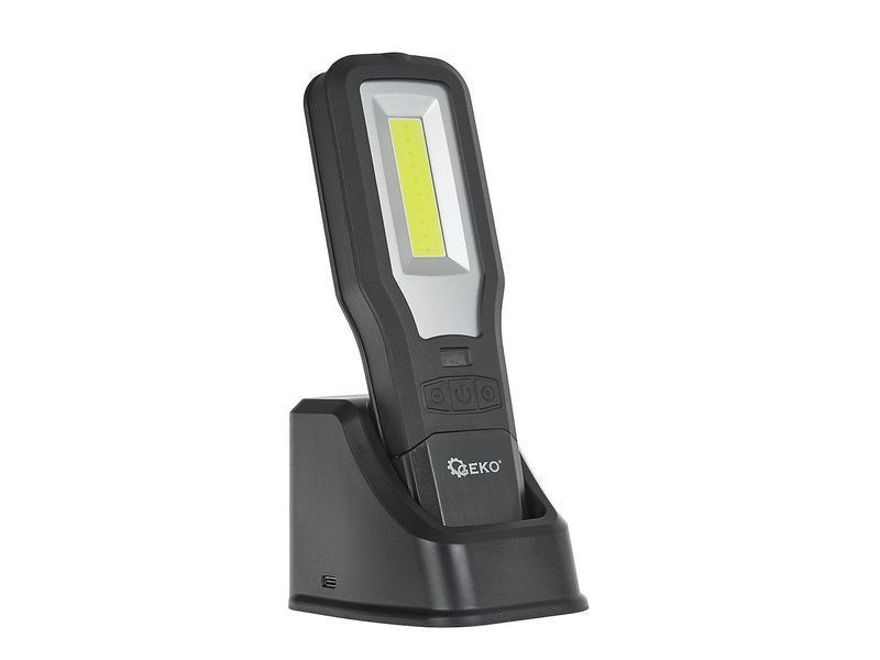 Работна лампа led cob 10w+5w акумулаторна с държач, магнитна, кука 200