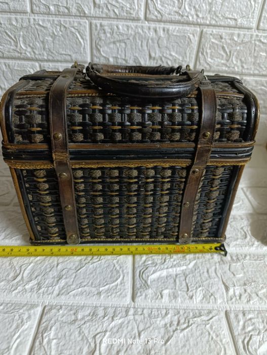 Старинно железопътен куфар сандък