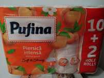 Hartie igienica Pufina 12 role piersica