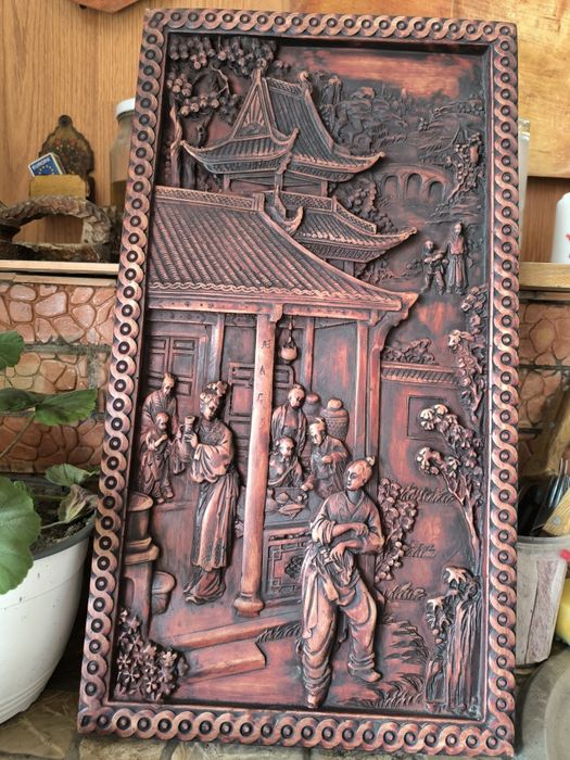 Tablou oriental scluptat