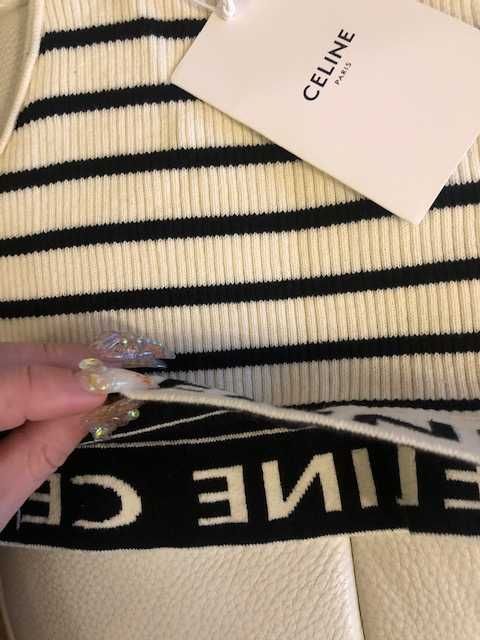 Селин кроп топ*C E L I N E STRIPED MESH sports bra