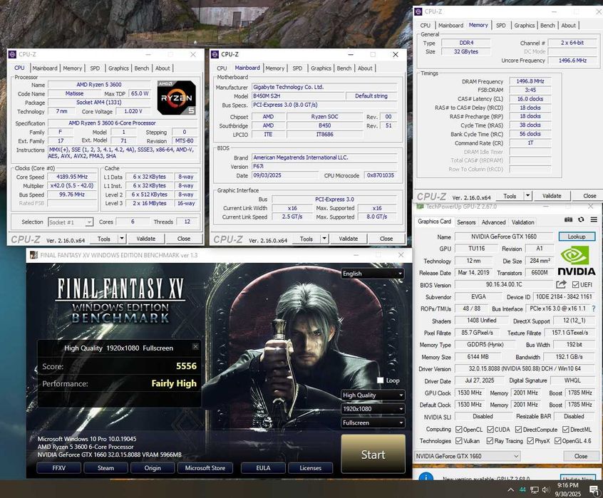 AMD Ryzen 5 3600 + Gigabyte B450M S2H