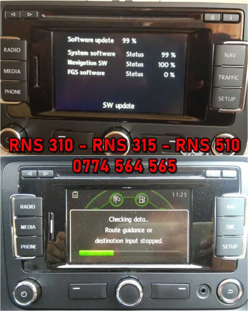 Card navigatie  actualizari harti Rns310 315 Rns 510 Vw Skoda decodare