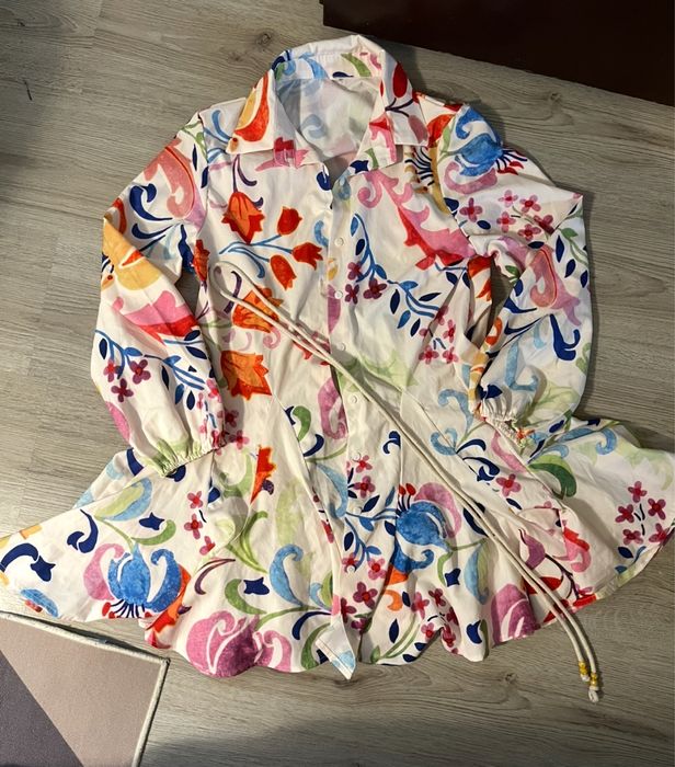 Флорална рокля тип риза