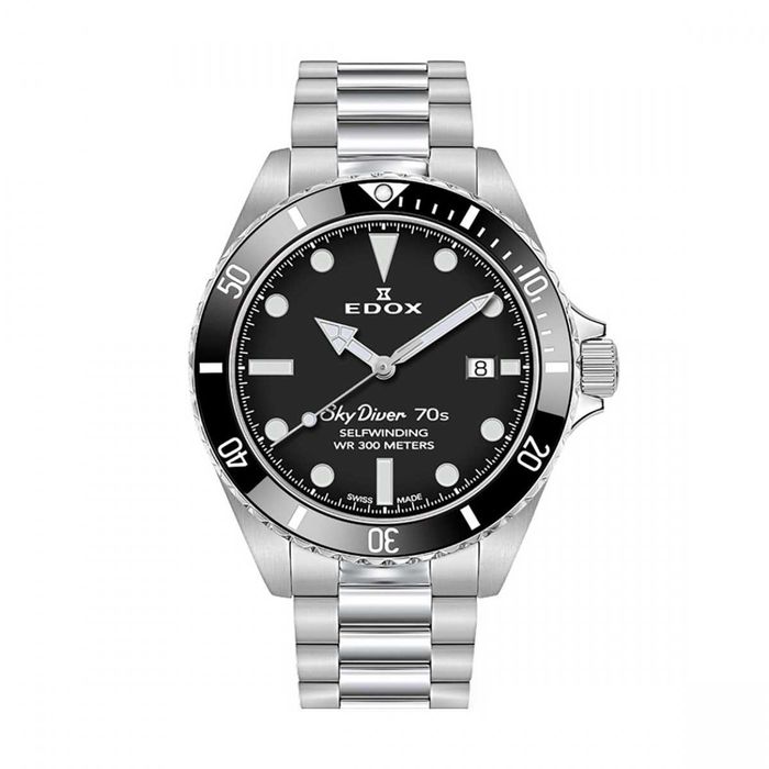 Edox автоматичен черен циферблат