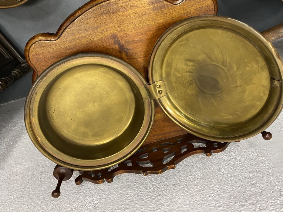 месингов нагревател за легло Англия  каминен елемент тиган за кестени