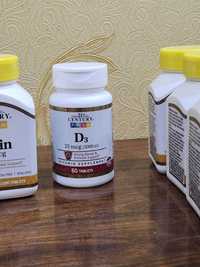 Витамины 21st Century, витамин D3 Д3, 25 мкг, 1000 МЕ, 60 таблеток
