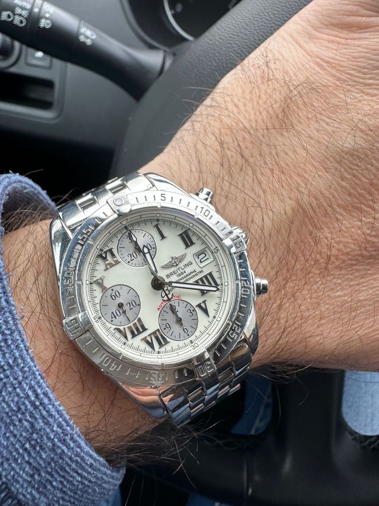 Breitling cockpit automat chronograph cadran mother of pearls