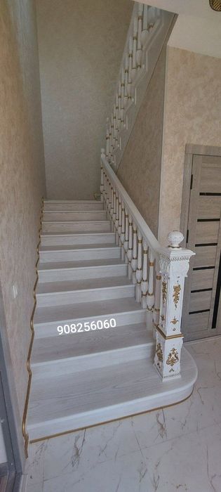 Обшивка лестница Зина МДФ изготовление деревянных лестниц zina mdf