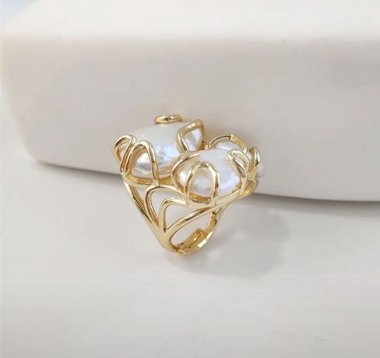 Натуральный жемчуг кольцо