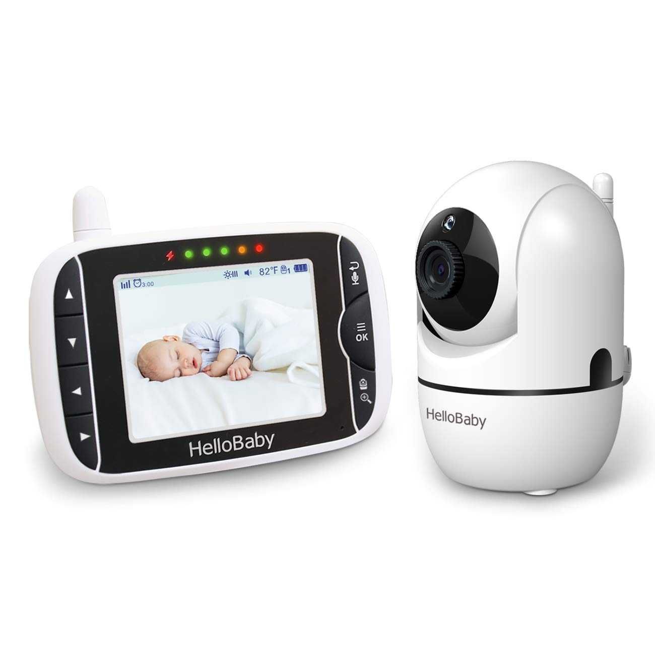 Видео бебефон  с дистанционна камера и 8 приспивни песни HelloBaby