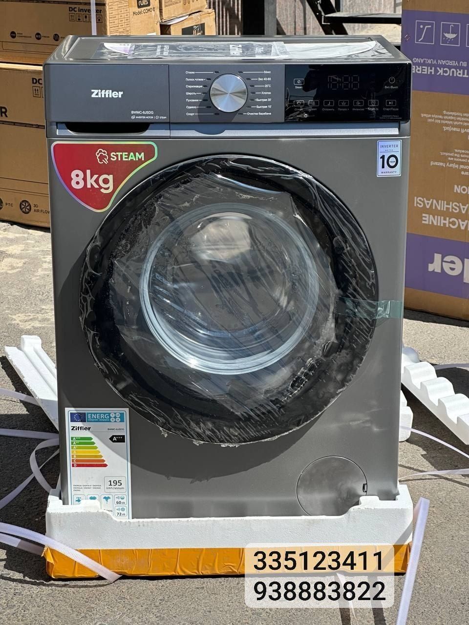 Mega aksiya Ziffler kir yuvish mashinasi 8 kg dastavka bepul