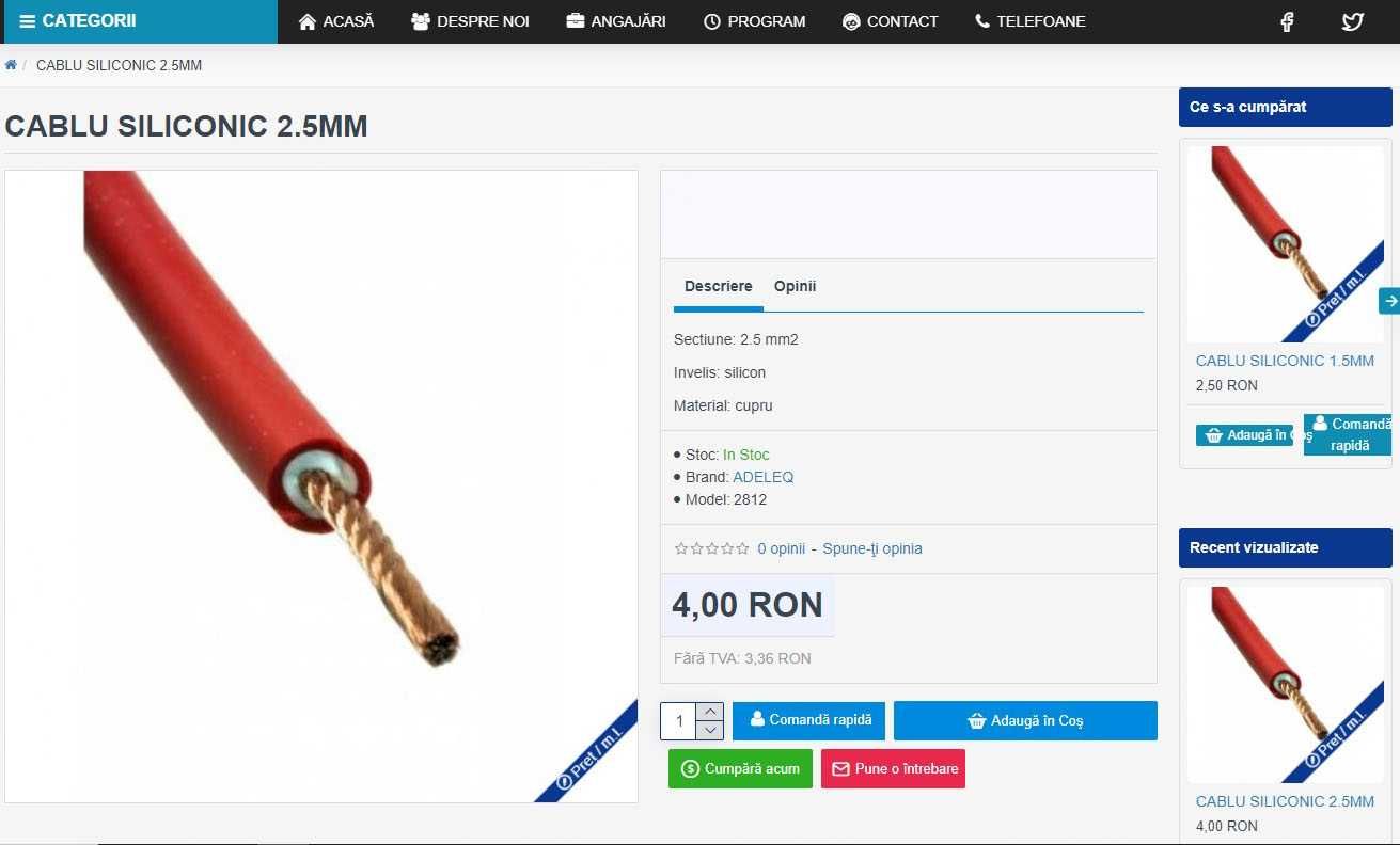 Cablu siliconic 2.5 mm2