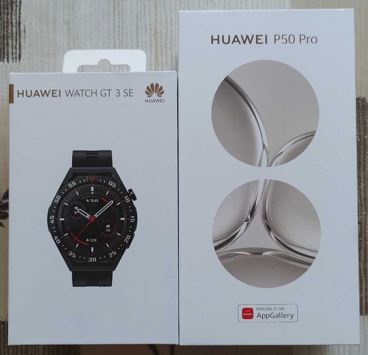 Продавам нов huawei p 50 pro + watch get 3 se