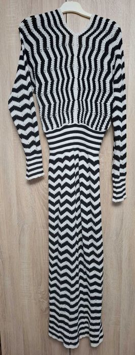 Rochie deosebita de toamna-primavara, alb-negru, universal, Trendyol