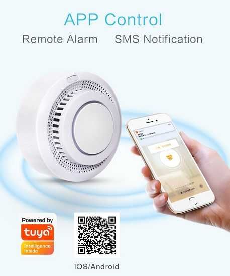 Tuya/Smartlife WiFi Пожарен (димен) датчик с известяване към телефон