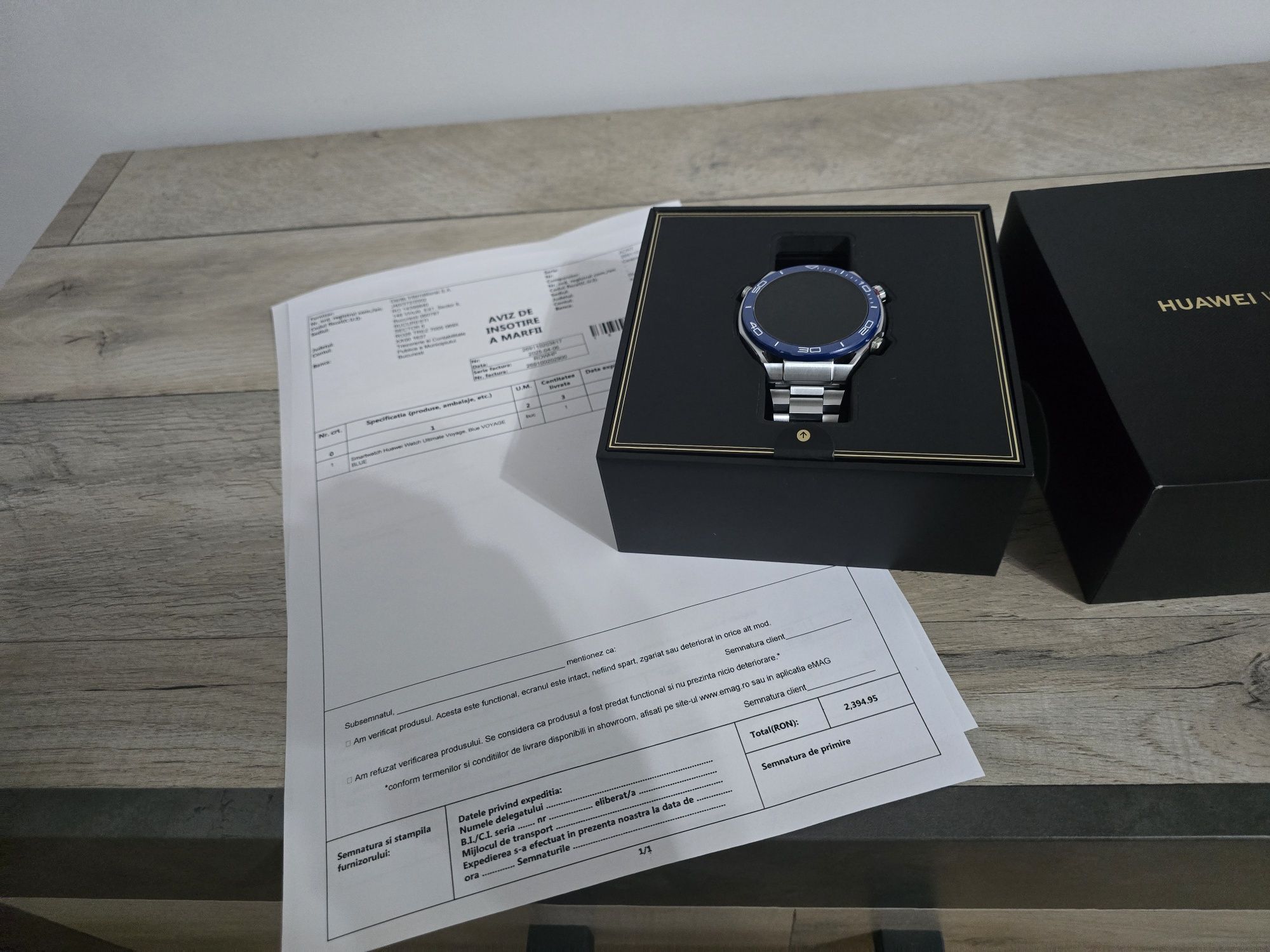 Huawei Watch Ultimate Voyage Blue , Factura si Garantie eMag
