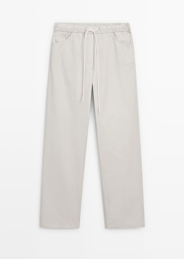 Pantaloni jogger fit Massimo Dutti, cu snur