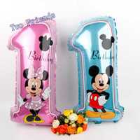 Baloane cifre folie aluminiu 1 an Mickey_Minnie_aniversari copii
