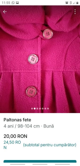 Paltonas pentru fetite