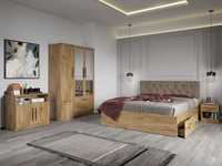 Set dormitor complet Stejar Auriu cu comoda - Madrid - C04