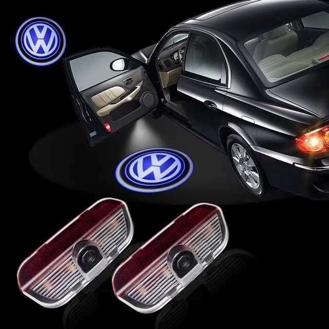 Set 2 lampi logo portiere VW Tiguan, Touareg, Golf 5, 6, 7, Jetta