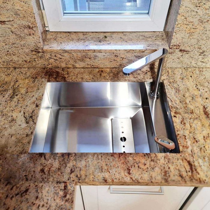 Chiuveta bucatarie inox CookingAid INVISIBLE 50R + baterie telescopica