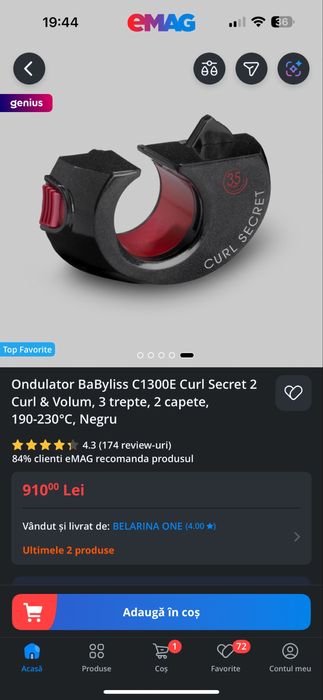 Dispozitiv bucle Babyliss curl secret 2