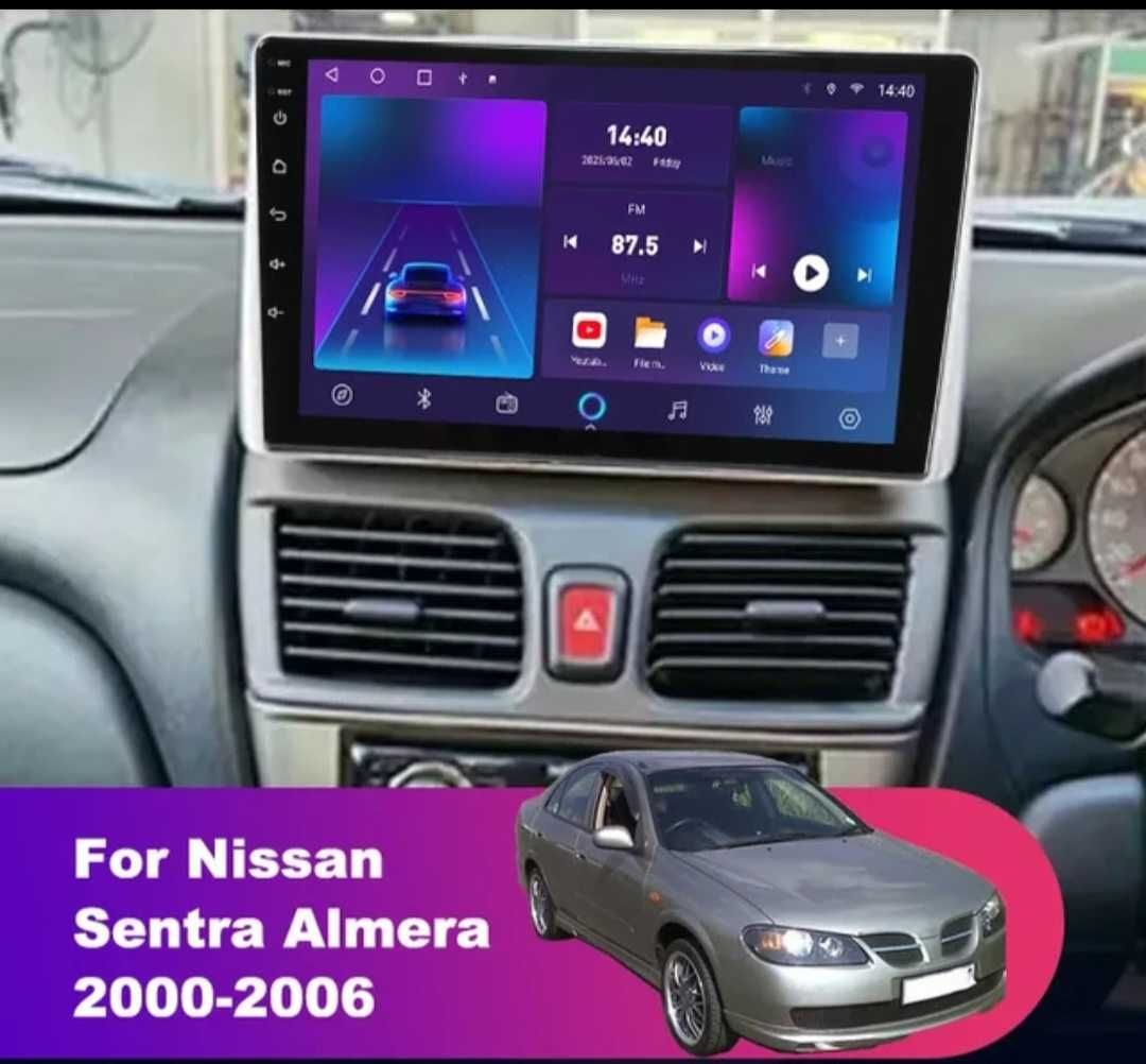 Multimedia Nissan Sentra Almera 2000-2006 Android 12 2 Din Car 10 inch